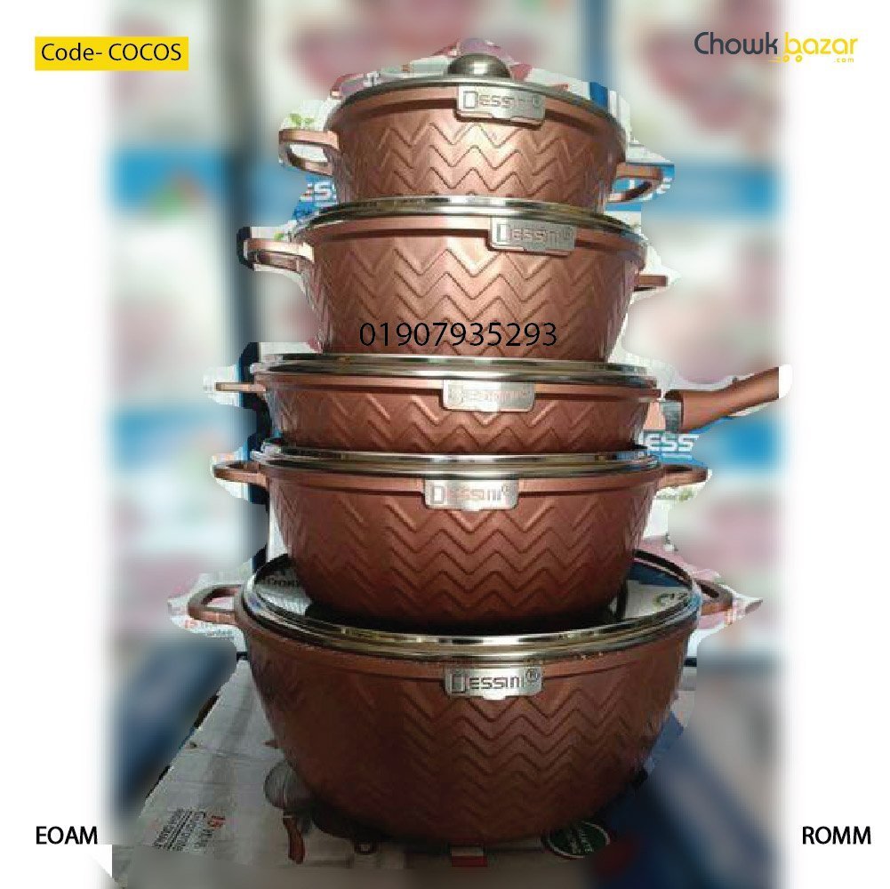 Dessini-granite-coated-cooking-set-10-pcs-COCOS-1.jpg Dessini granite coated cooking set 10 pcs- COCOS - Image 1