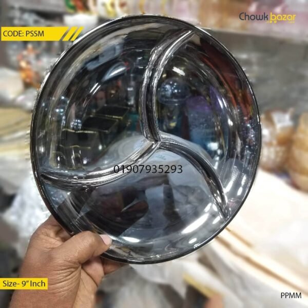 Glass Divided Plate 3 Section - Image 1