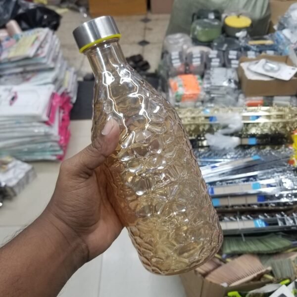 Glass Water Bottle Golden - Image 2