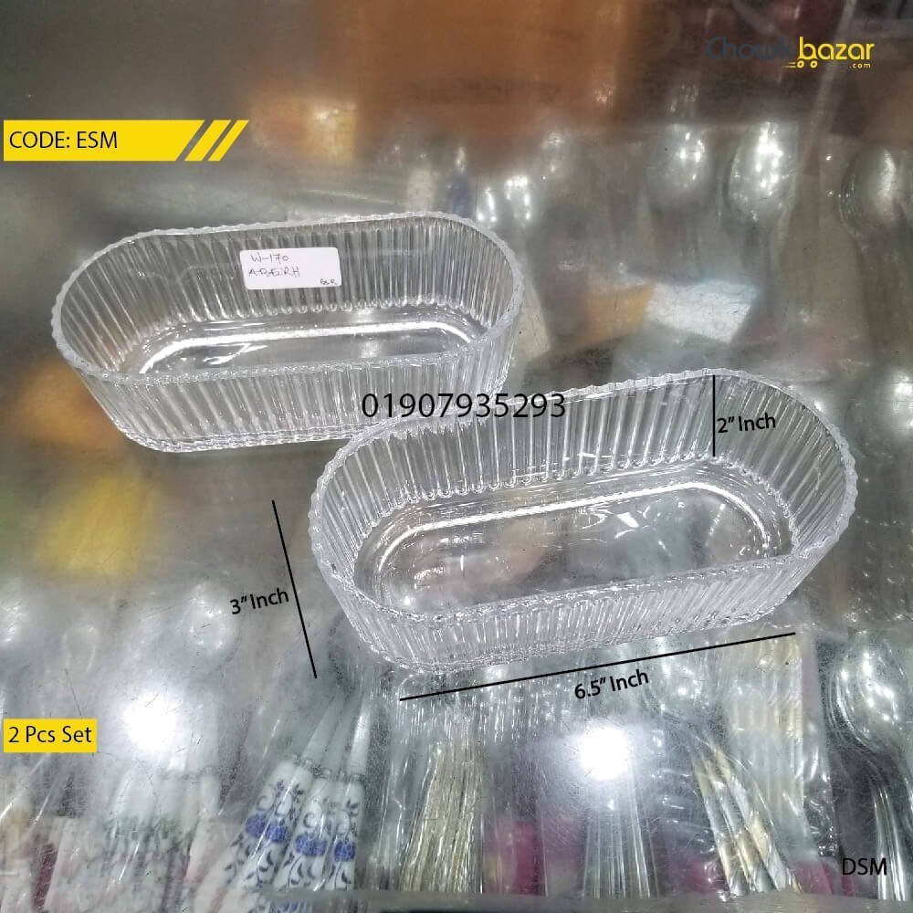 Glass-butter-dish-2-pcs-set.jpg Glass butter dish- 2 pcs set - Image 1