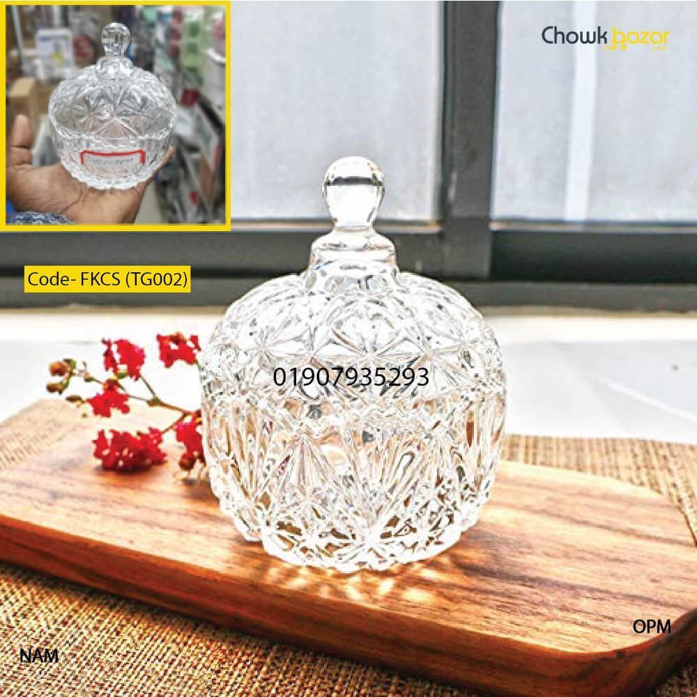 Glass-candy-jar-FKCS-TG002.jpg Glass candy jar- FKCS (TG002) - Image 1