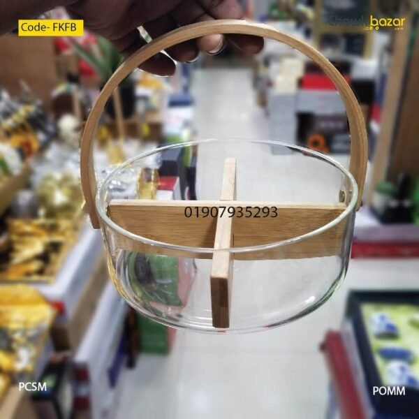 Glass divided fruit basket- FKFB - Image 1