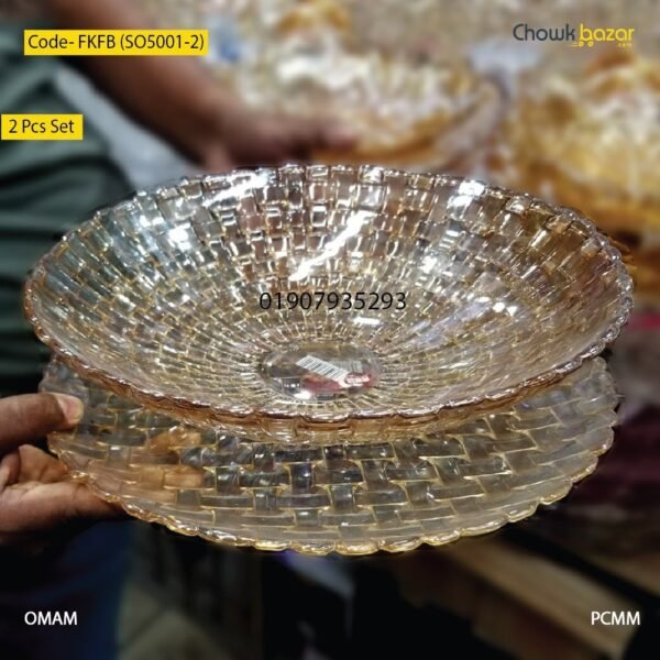 Glass fruit bowl with plate- FKFB (SO5001-2) - Image 1