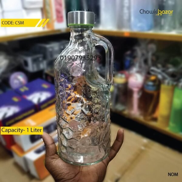 Glass handle bottle- 1 Liter - Image 1