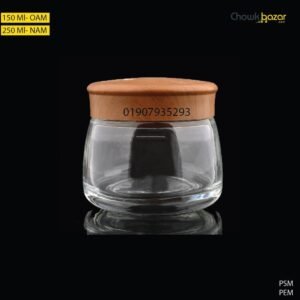 Glass jar with wooden lid