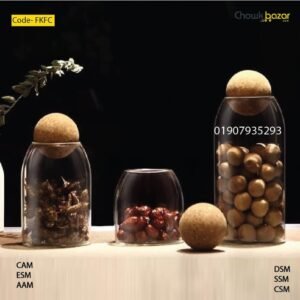 Glass jar with wooden lid- FKFC
