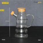 Glass oil pot with wooden lid 500 ml- KAOP