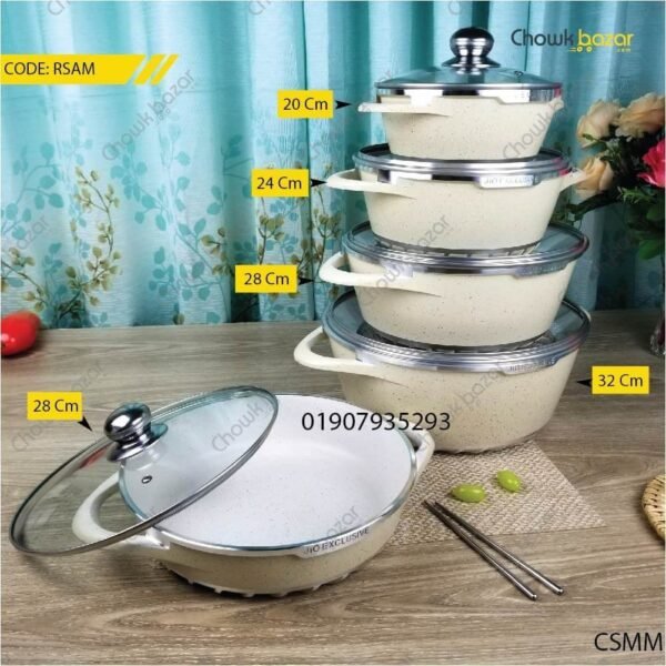Jio Marble coated cooking set- 10 pcs - Image 1
