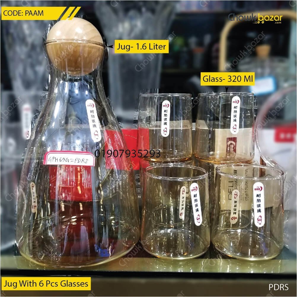 Jug-with-6-pcs-glasses.jpg Jug with 6 pcs glasses - Image 1