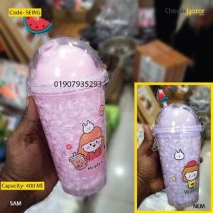 Juice glass with straw and Lid 400 ml- SEWG