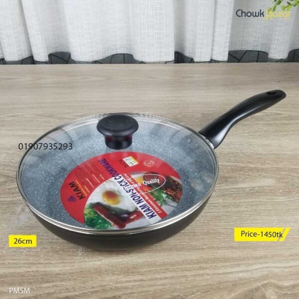 Kiam Marble coting Fryepn with lid 26cm - Image 1