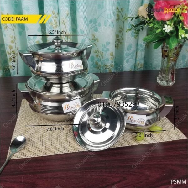 Stainless steel cooking and serving set- 6 pcs - Image 1