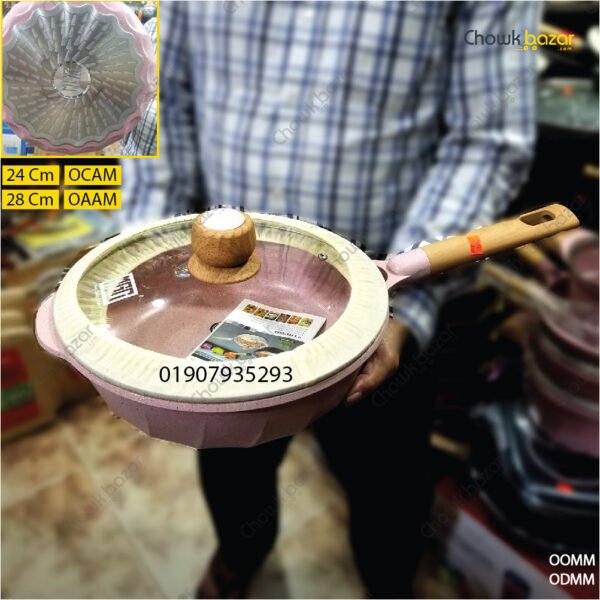 Mgc granite coated Deep frypan with lid - Image 1