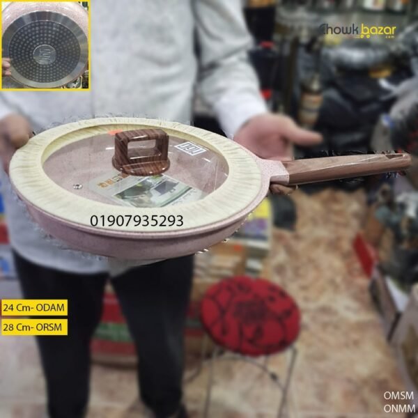 Mgc granite coated frypan with lid Flate - Image 1