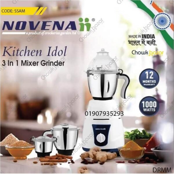 Novena kitchen idol 3 in 1 mixer grinder - Image 1