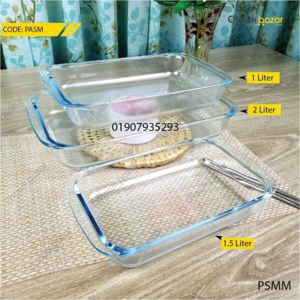 3pcs Rectangular serving dish oven proof - Image 3