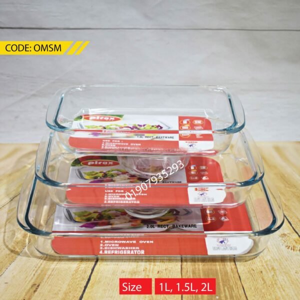 3pcs Rectangular serving dish oven proof - Image 1