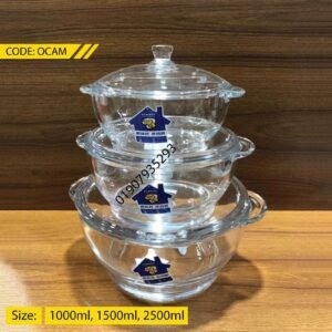 Glass cesserol with lid 1.5 liter