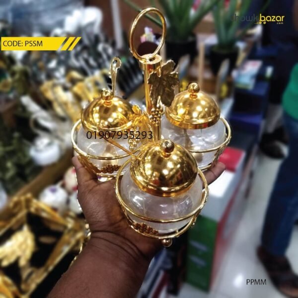 Spice jar set with metal stand - Image 1