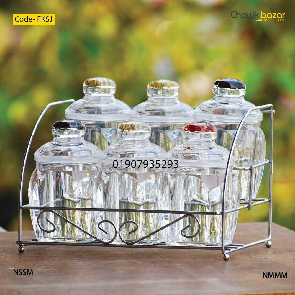 Spice-jar-set-with-stand-FKSJ-1.jpg Spice jar set with stand- FKSJ - Image 1
