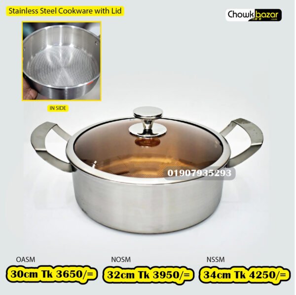 Stainless Steel Cookware with Lid - Image 1