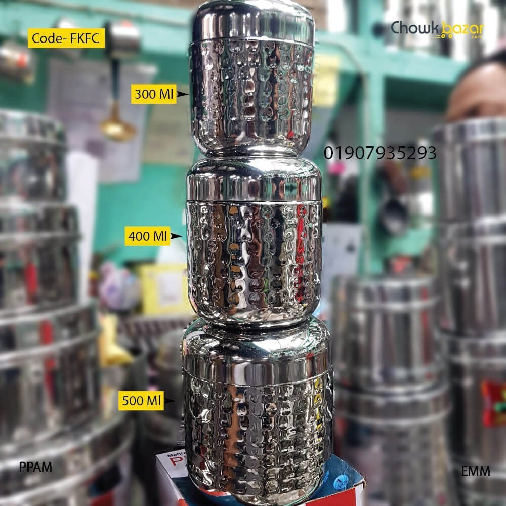 Stainless-steel-food-container-set-3-pcs-FKFC.jpg Stainless steel food container set 3 pcs- FKFC - Image 1