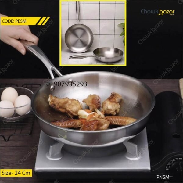 Stainless steel frypan - Image 1