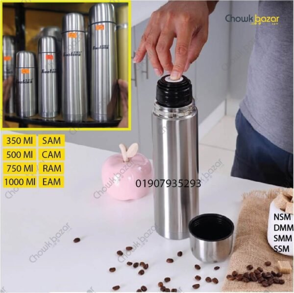 Stainless steel tea coffee flask - Image 1