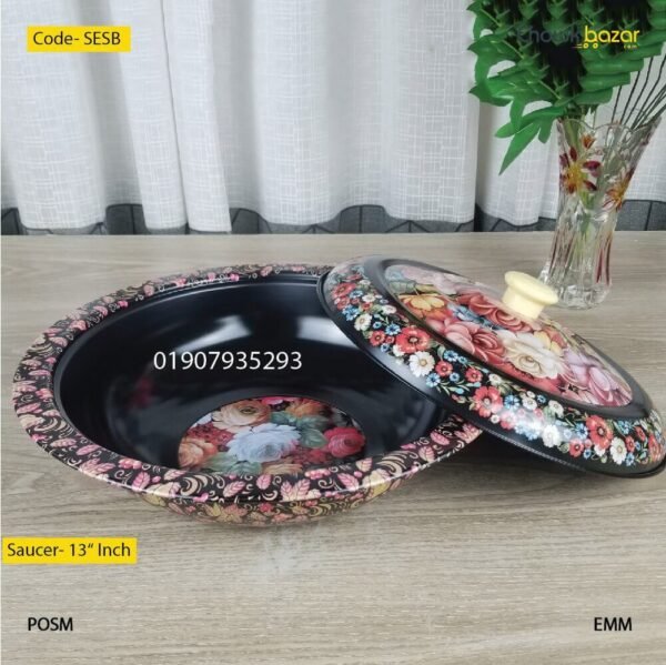 Steel curry bowl with lid black- SESB - Image 1