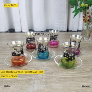 Turkey glass cup set with saucer- TCCS