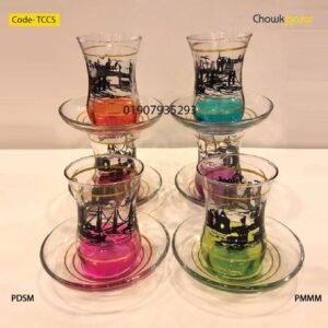 Turkey glass cup set with saucer- TCCS