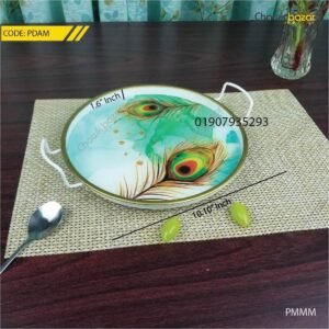 Turkey meta and glass serving tray