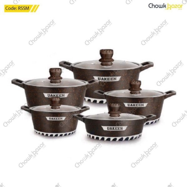 Ukeen 10pcs marble coating cooking set - Image 1