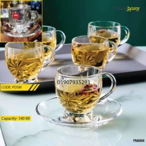 Yujing glass cup set with saucer