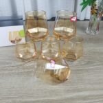Diamond cut glass golden 6 pcs set- SEWG (ES5163-2HA) - Image 2