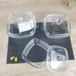 3pcs oven Square Serving dish with lid NSD029 - Image 2