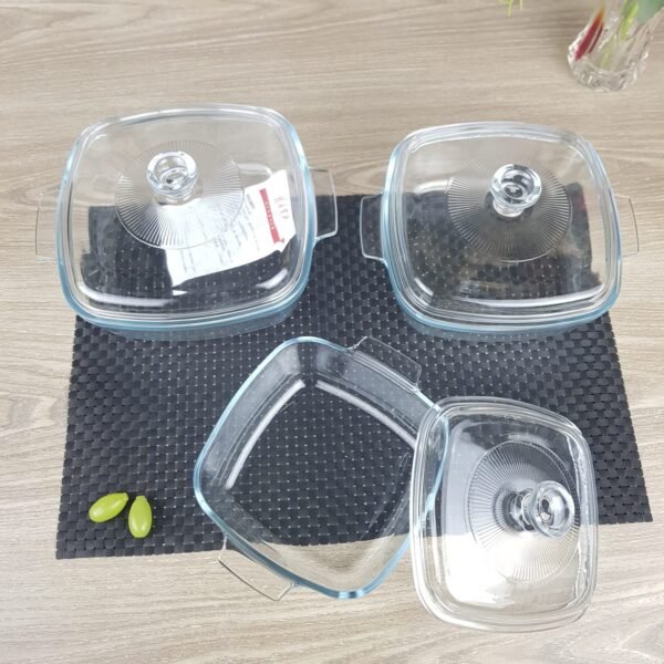 3pcs oven Square Serving dish with lid NSD029 - Image 2
