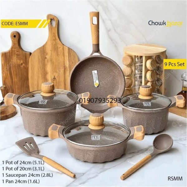 Mgc Granite coating cooking set 9pcs - Image 1