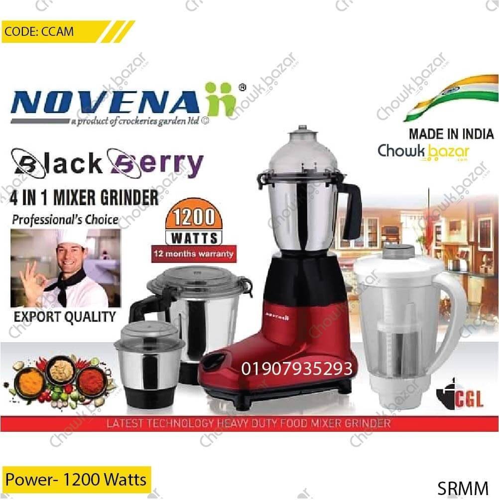novena-black-berry-4-in-1-mixer-grinder.jpg Novena black berry 4 in 1 mixer grinder - Image 1