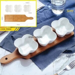 Snack Serving dish with bamboo Trey(ML)