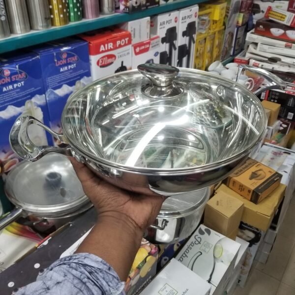 stainless steel korai With lid - Image 3