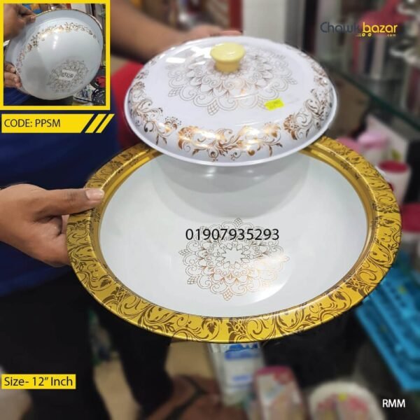 Ceramic curry bowl with lid white - Image 1