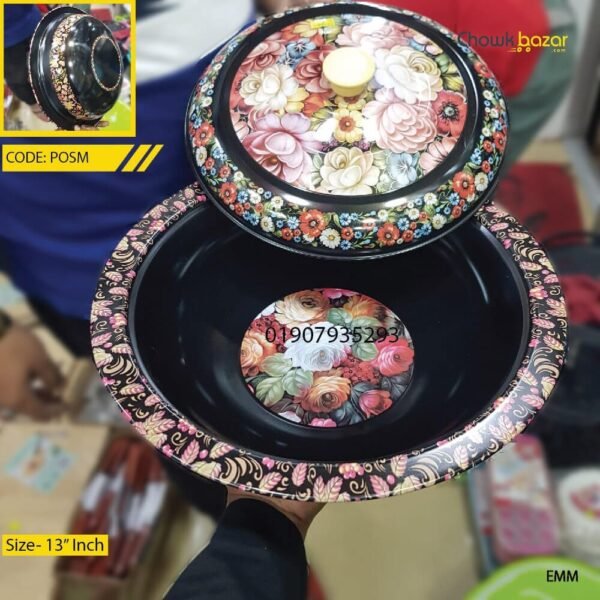 Ceramic curry bowl with lid black - Image 1