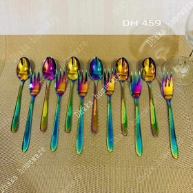 Tea&fork spoon (rainbow colour)