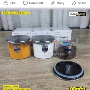 3pcs Airtight glass jar with steel lid ME