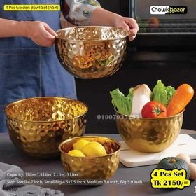 4pcs Golden bowl set