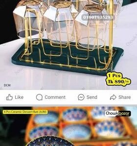 6hook glass stand golden deer