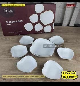 7 pcs ceramic Dessert bati set apple