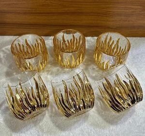 Premium juice glass set golden