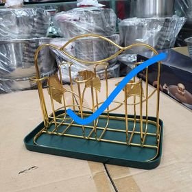 6 hole glass stand golden Flowers AH